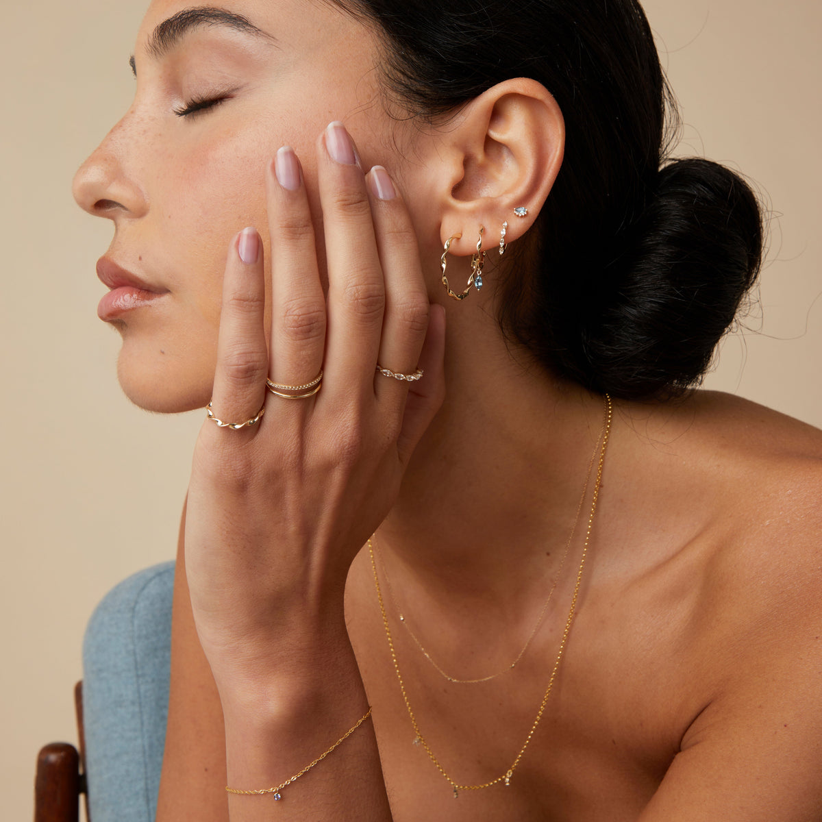 Flat Back Labret Studs - Evil Eye Alexandrite Piercing Stud in Solid Gold - Piercing Stud - Astrid & Miyu