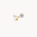 Crystal Double Marquise Titanium Piercing Stud in Gold-Astrid & Miyu