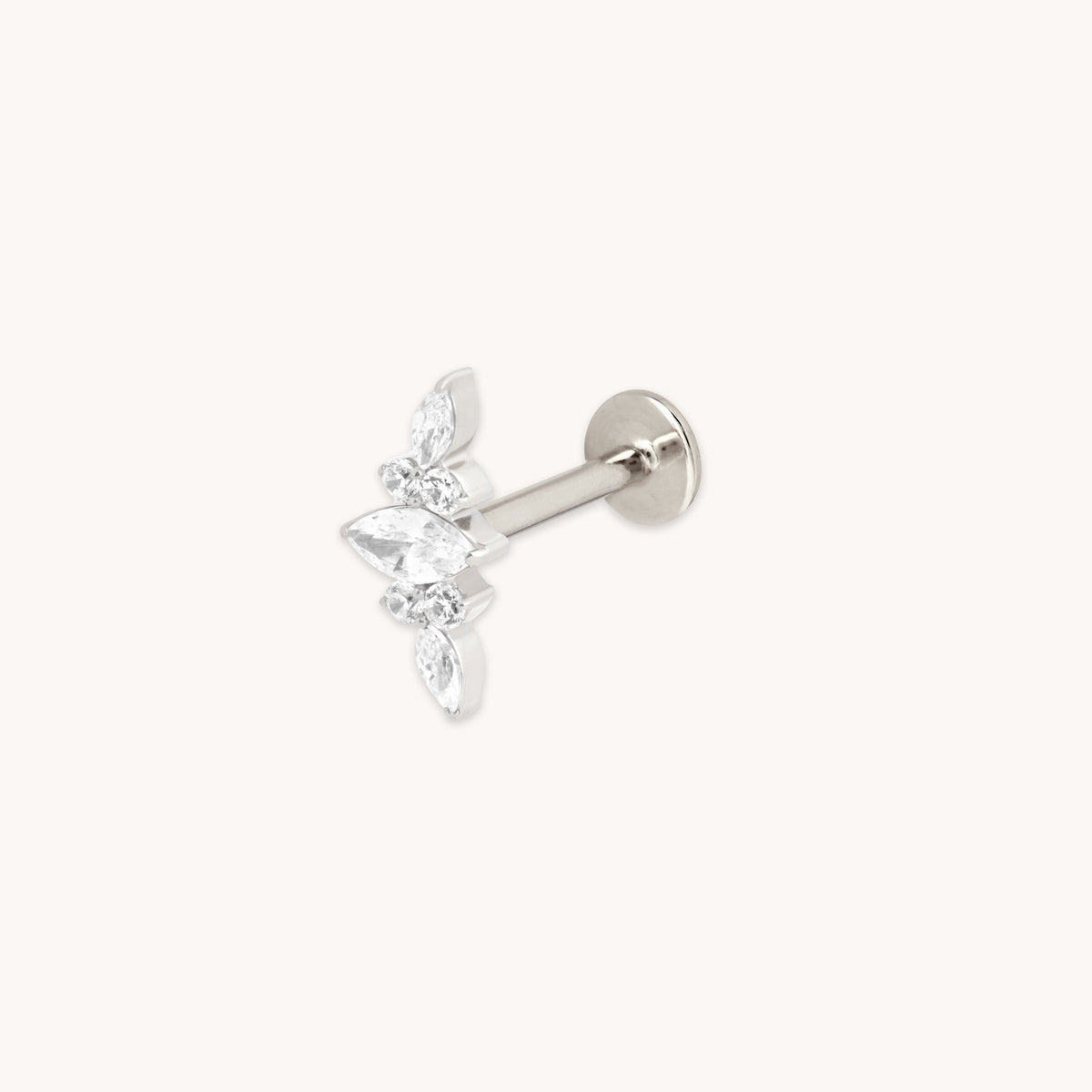 Crystal Cluster Titanium Piercing Stud in Platinum-Astrid & Miyu