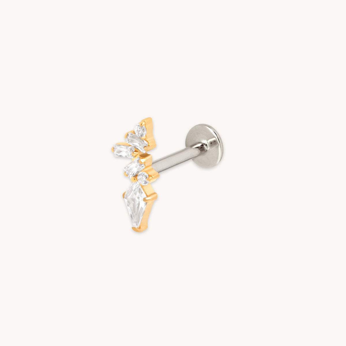 Crystal Marquise Cluster Titanium Piercing Stud in Gold-Astrid & Miyu