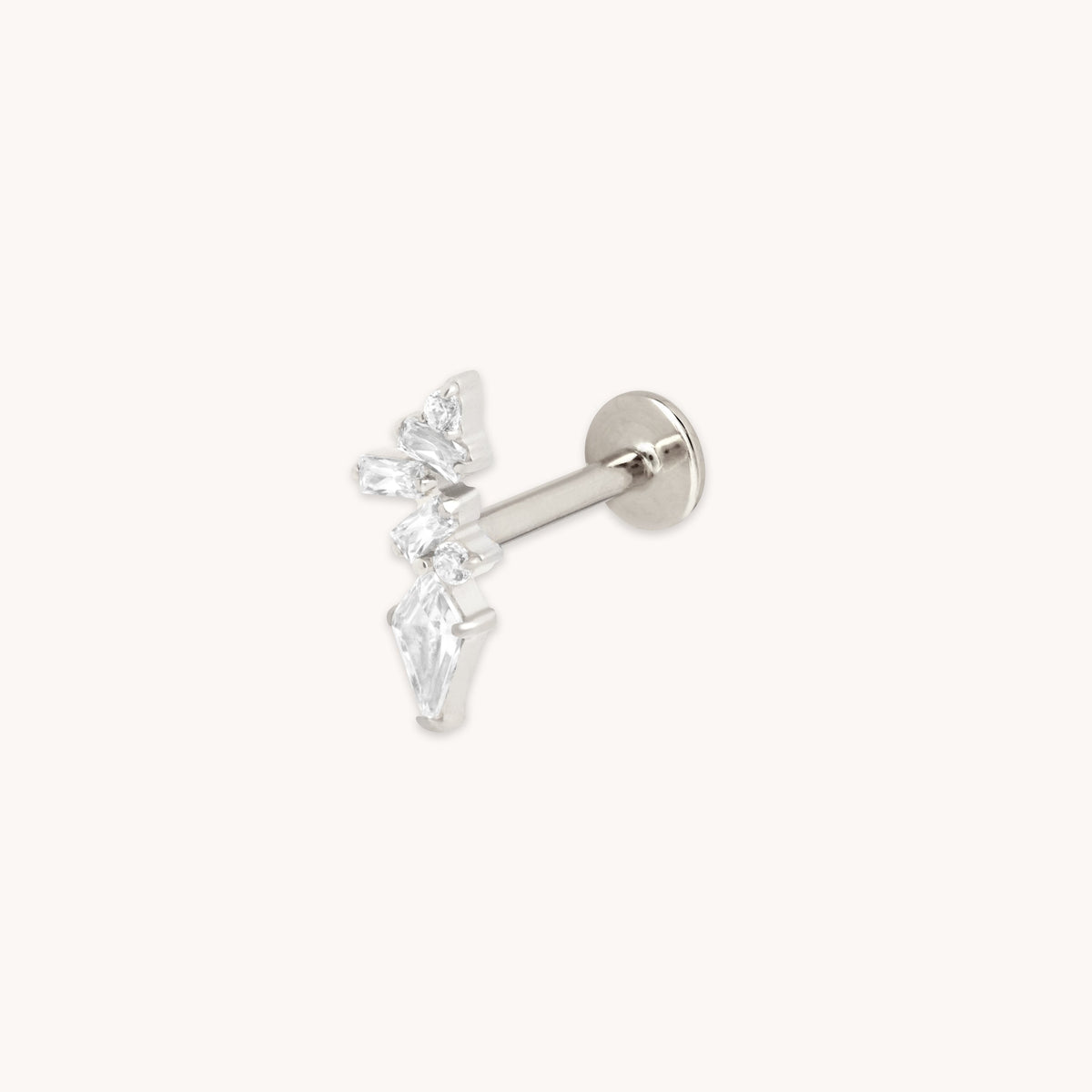 Crystal Marquise Cluster Titanium Piercing Stud in Platinum-Astrid & Miyu