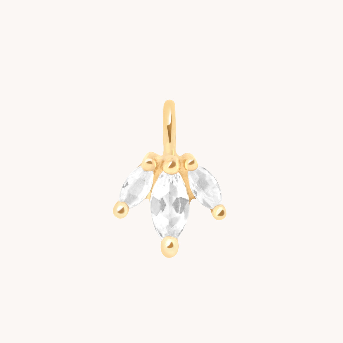 Motif Charms - White Topaz Marquise Charm in 9k Gold - Welding Charm - Astrid & Miyu