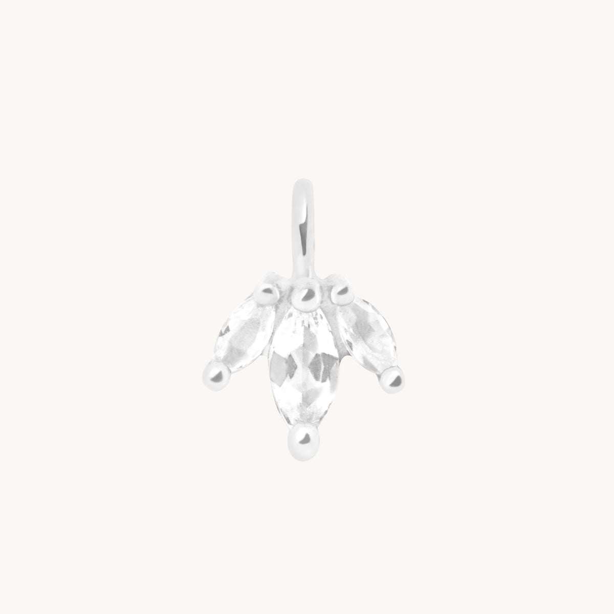 April White Topaz - White Topaz Marquise Charm in 9k White Gold - Welding Charm - Astrid & Miyu