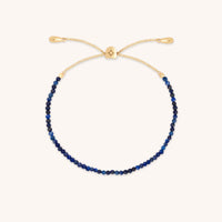 Bracelets - Lazurite Gemstone Bracelet in 9k Gold - Beaded Bracelet - Astrid & Miyu
