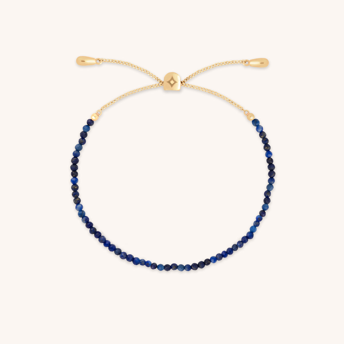 Bracelets - Lazurite Gemstone Bracelet in 9k Gold - Beaded Bracelet - Astrid & Miyu