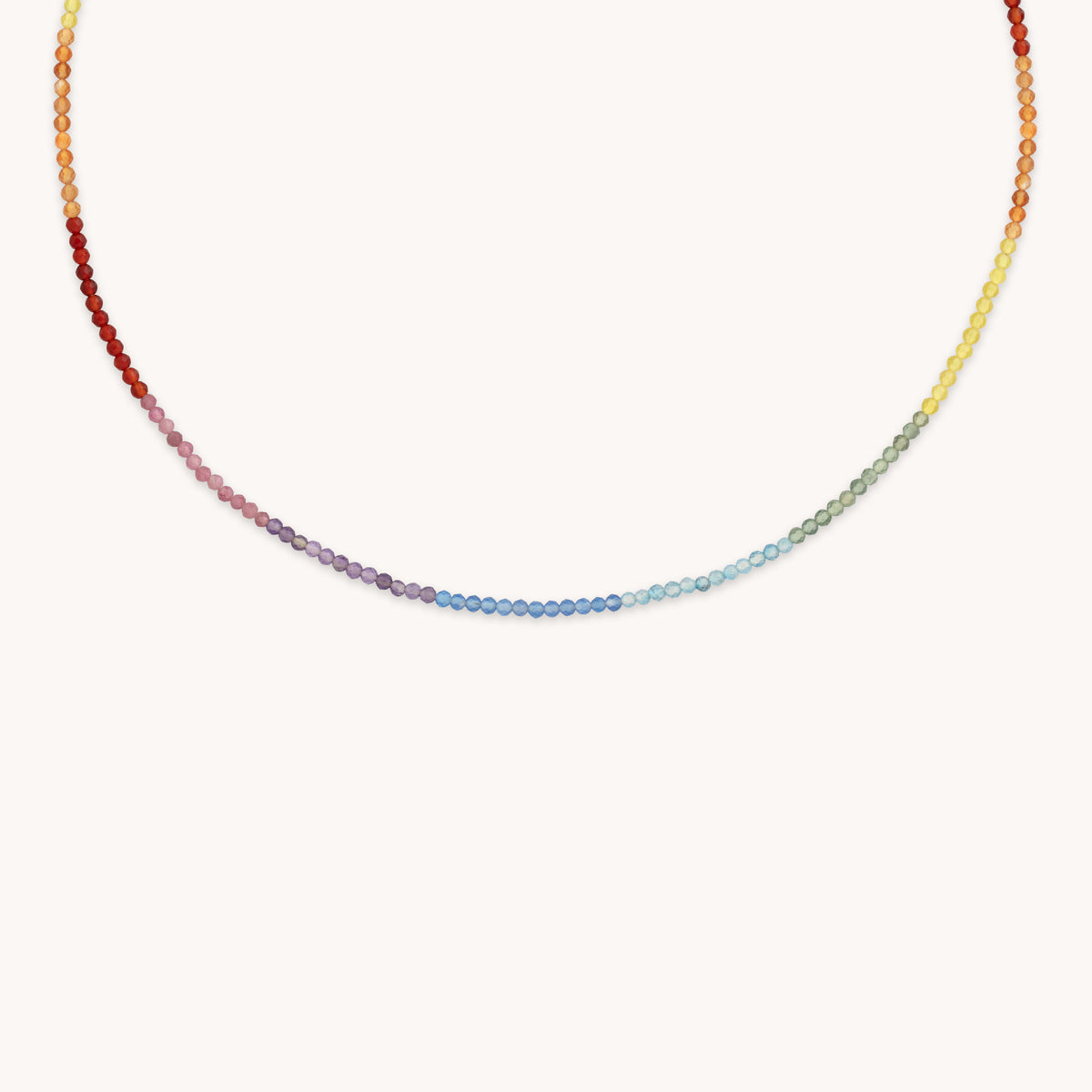A&M Junior Collection - Junior Rainbow Gemstone Necklace in 9k Gold - Beaded Necklace - Astrid & Miyu