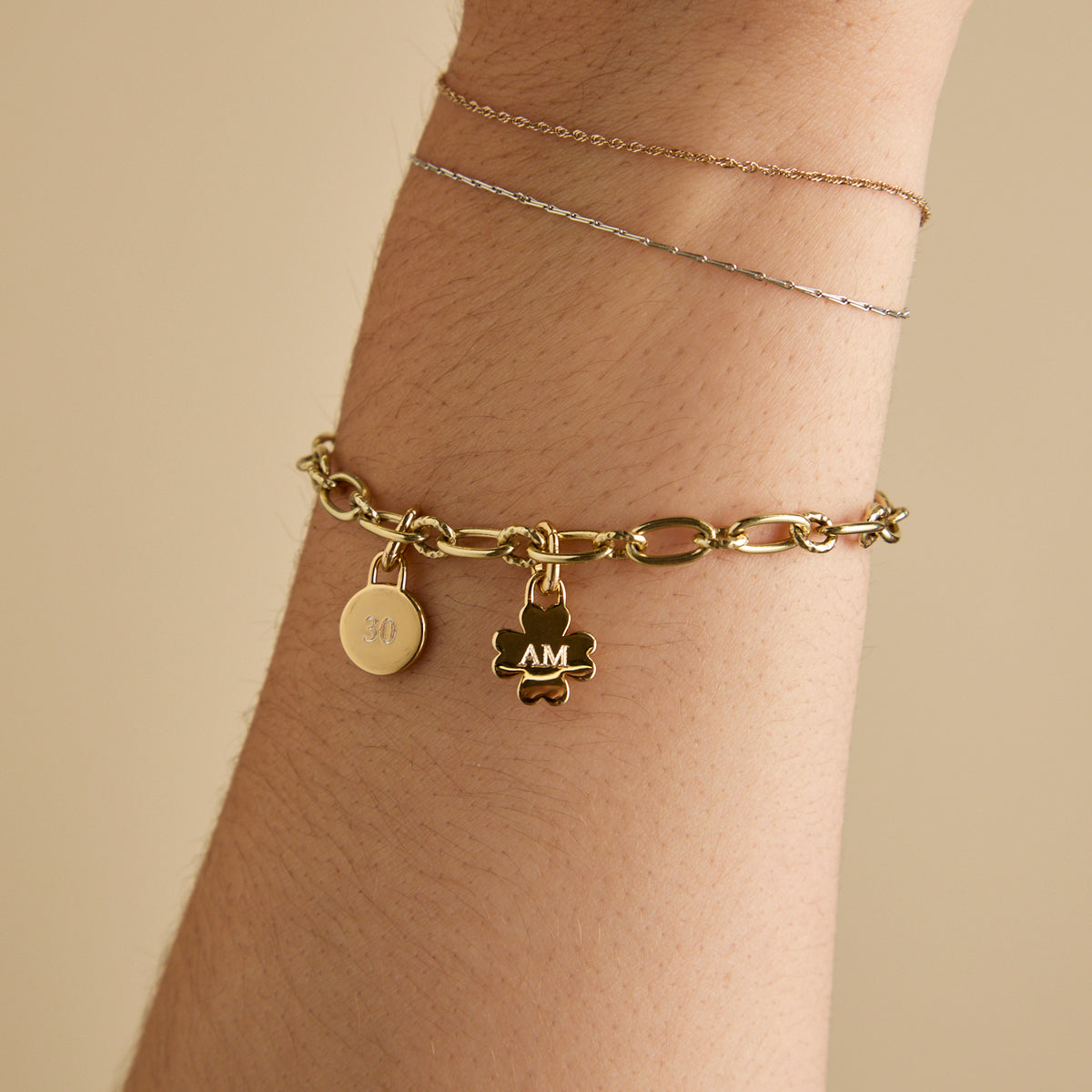 18k Gold Plated Jewellery - Blue Topaz Talisman Charm in Gold - Talisman Charm - Astrid & Miyu