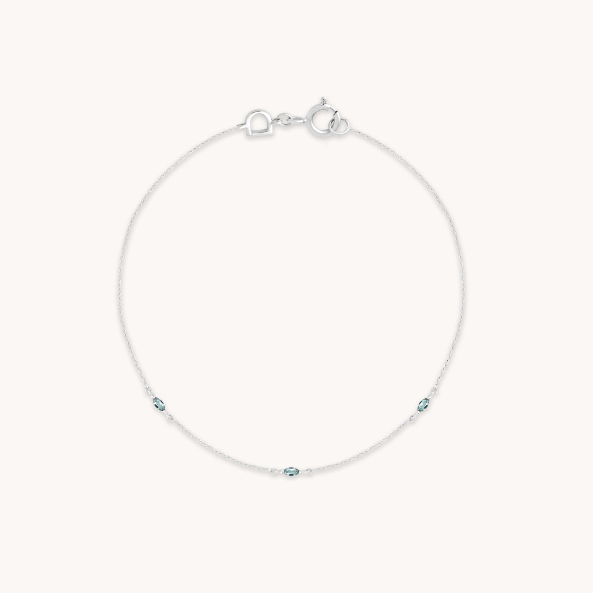 Bracelets - Alexandrite Charm Bracelet in Solid White Gold - Charm Bracelets - Astrid & Miyu