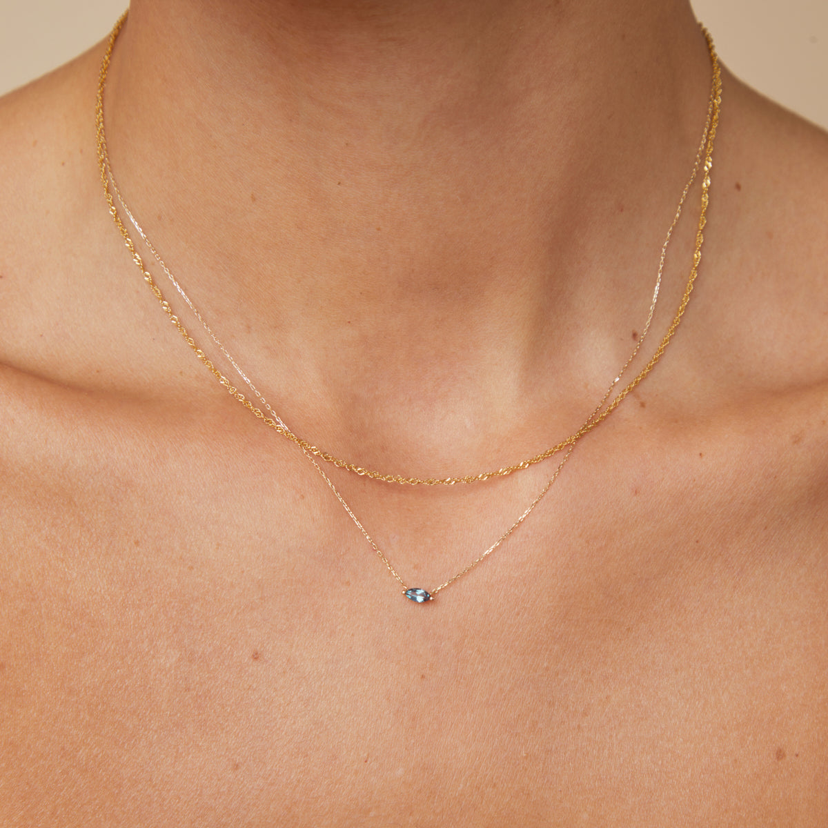 Gemstone Jewellery - Alexandrite Marquise Necklace in Solid Gold - Charm Necklaces - Astrid & Miyu