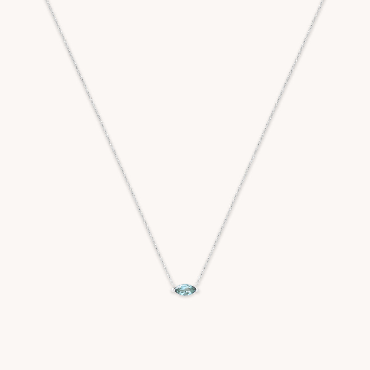 Gemstone Jewellery - Alexandrite Marquise Necklace in Solid White Gold - Charm Necklaces - Astrid & Miyu