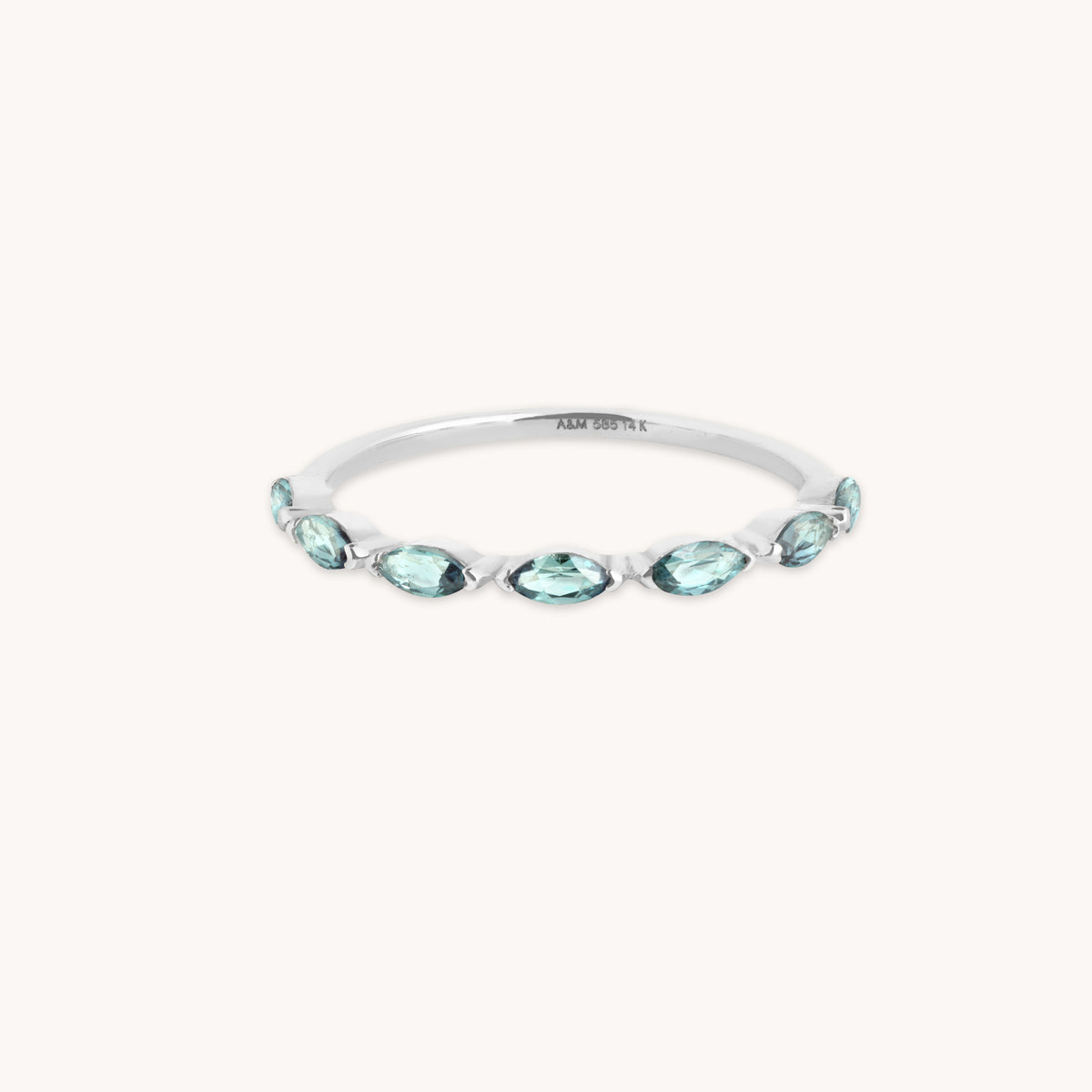 Alexandrite Marquise Band Ring in Solid White Gold-Astrid & Miyu