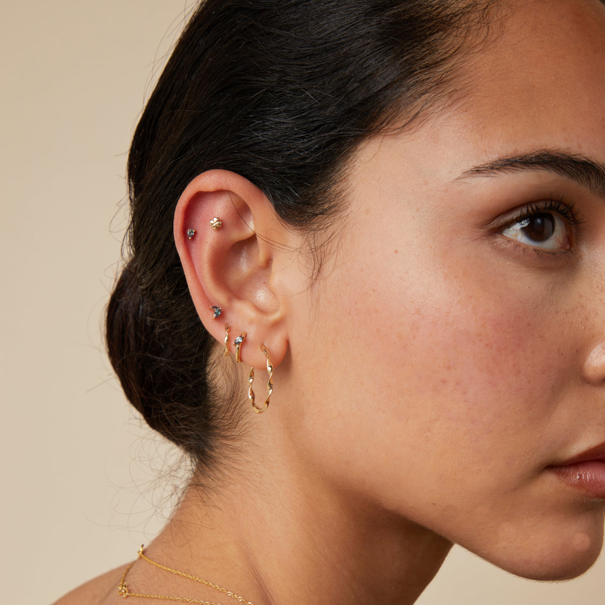 Earrings - Alexandrite Marquise Studs in Solid Gold - Stud Earrings - Astrid & Miyu