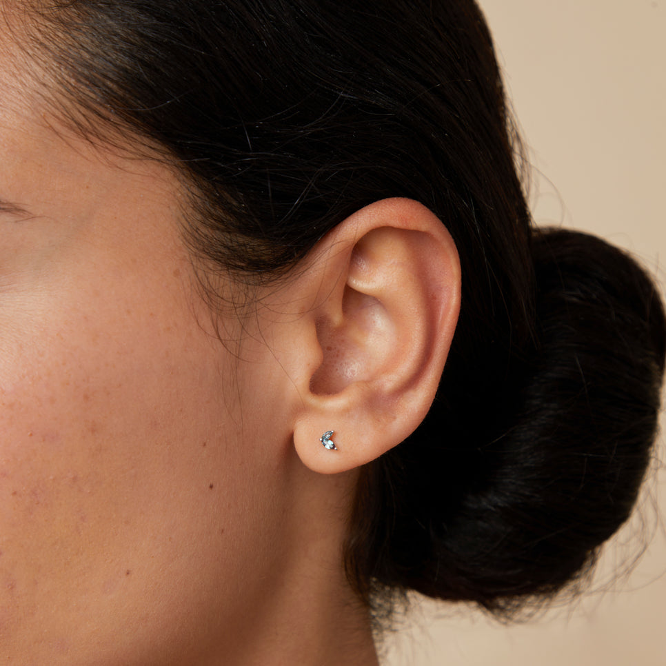 Earrings - Alexandrite Marquise Studs in Solid White Gold - Stud Earrings - Astrid & Miyu