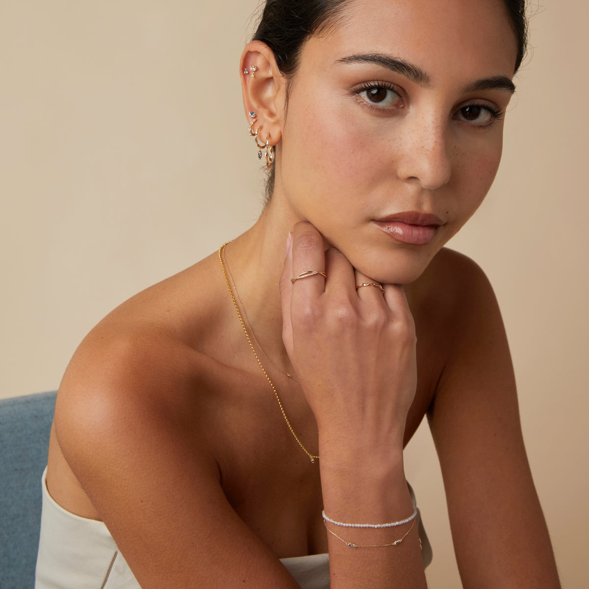 Earrings - Twist Large Hoops in Solid Gold - Hoop Earrings - Astrid & Miyu