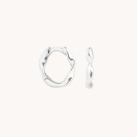 Earrings - Twist Huggies in Solid White Gold - Huggies - Astrid & Miyu