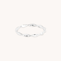 Rings - Twist Band Ring in Solid White Gold - Band Rings - Astrid & Miyu