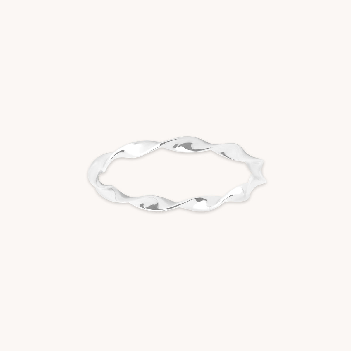 Rings - Twist Band Ring in Solid White Gold - Band Rings - Astrid & Miyu