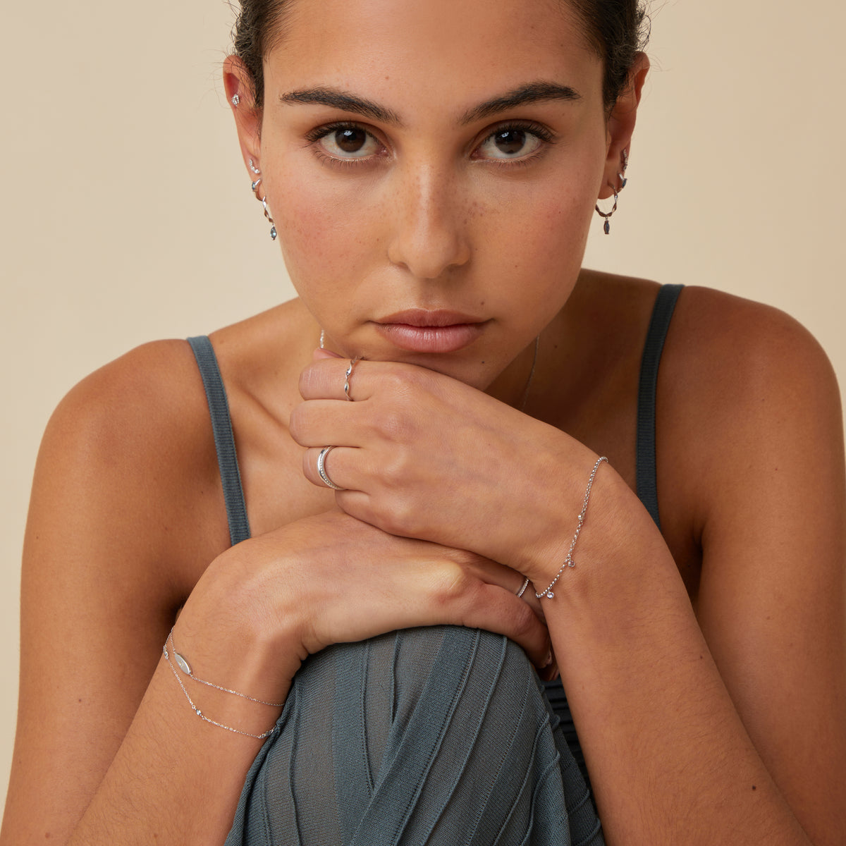 Rings - Twist Band Ring in Solid White Gold - Band Rings - Astrid & Miyu