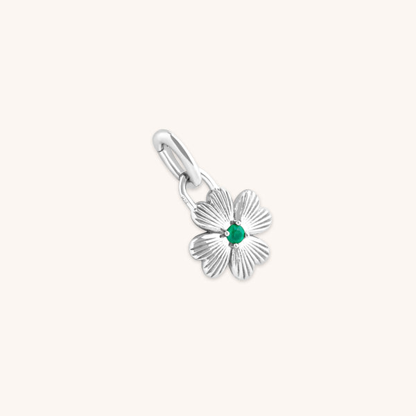 Hoop Charms - Clover Talisman Charm in Silver - Talisman Charm - Astrid & Miyu