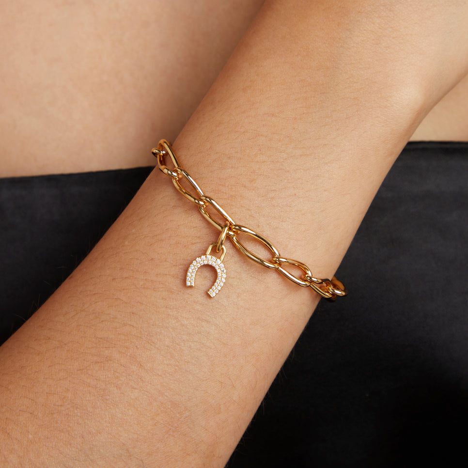 18k Gold Plated Jewellery - Horseshoe Talisman Charm in Gold - Talisman Charm - Astrid & Miyu