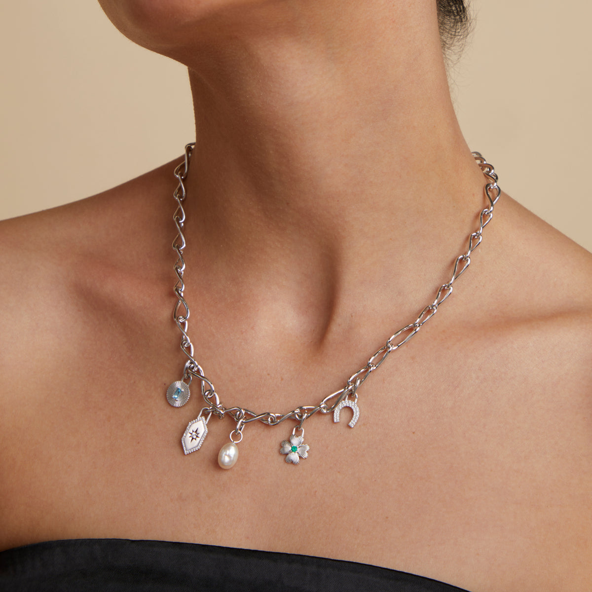 Hoop Charms - Horseshoe Talisman Charm in Silver - Talisman Charm - Astrid & Miyu
