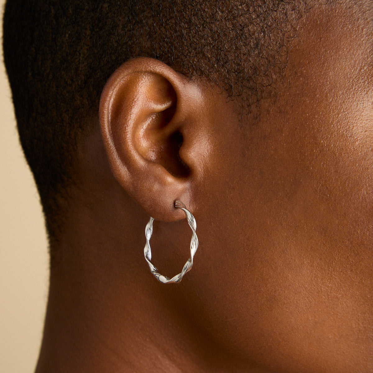 Earrings - Twist Large Hoops in Silver - Hoops - Astrid & Miyu