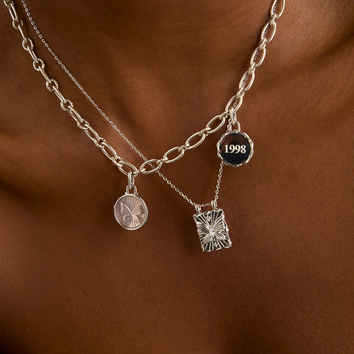 Gemstone Necklaces - Butterfly Pendant Necklace in Silver - Pendant Necklace - Astrid & Miyu