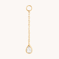 April White Topaz - White Topaz Ear Curation Chain™ in Solid Gold - Product Piercings - Astrid & Miyu