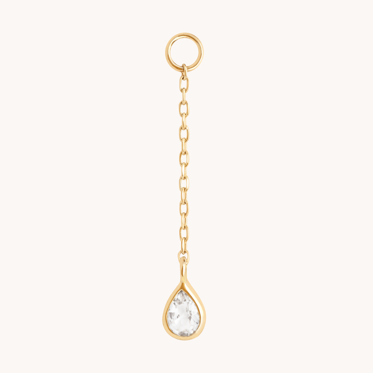 April White Topaz - White Topaz Ear Curation Chain™ in Solid Gold - Product Piercings - Astrid & Miyu