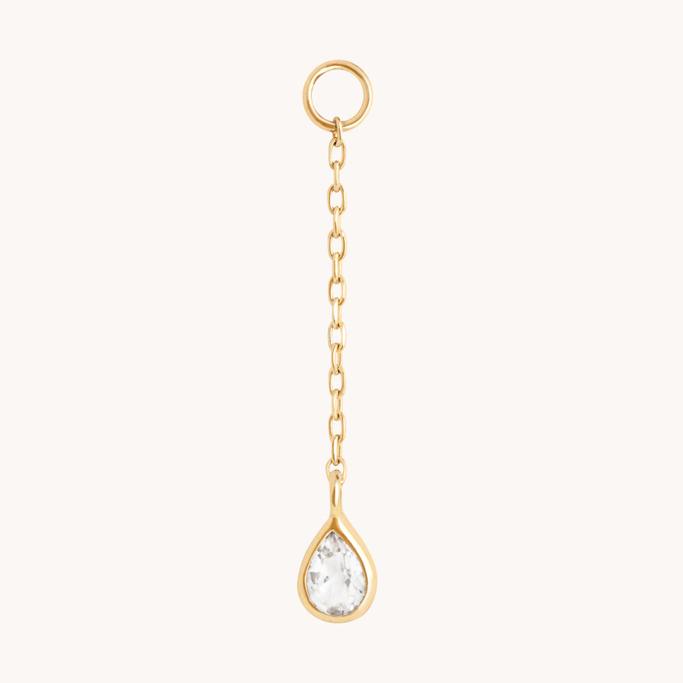 April White Topaz - White Topaz Ear Curation Chain™ in Solid Gold - Product Piercings - Astrid & Miyu