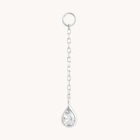 April White Topaz - White Topaz Ear Curation Chain™ in Solid White Gold - Product Piercings - Astrid & Miyu