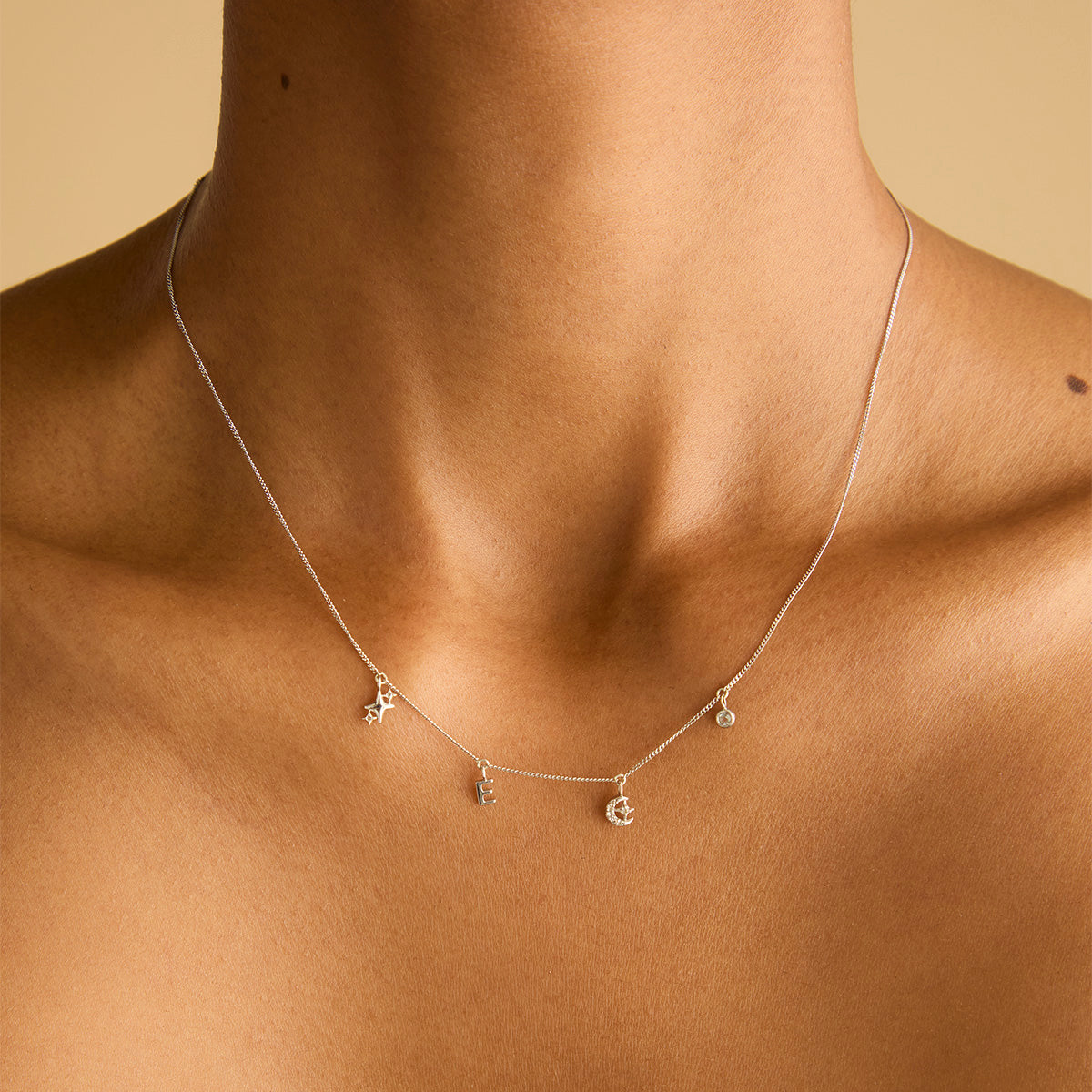 Motif Charms - Cosmic Cluster Charm 9k White Gold - Charms & Pendants - Astrid & Miyu