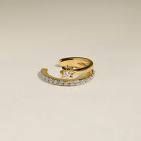 Cosmic Illusion Crystal Ear Cuff in Gold-Astrid & Miyu