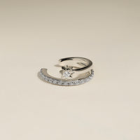 Cosmic Illusion Crystal Ear Cuff in Silver-Astrid & Miyu