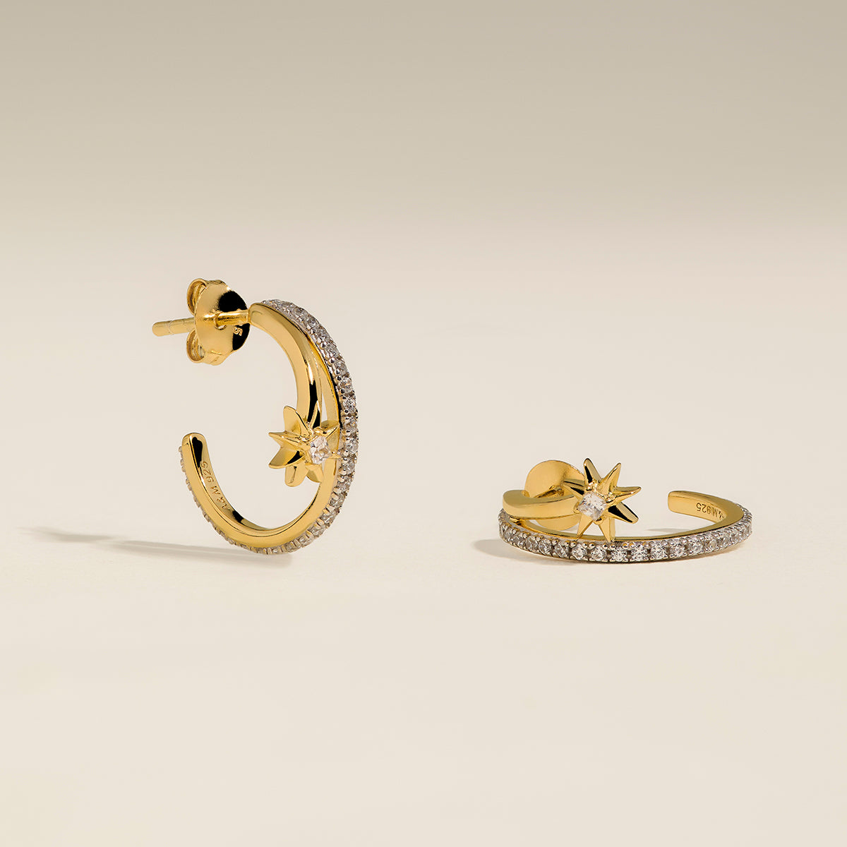 Cosmic Illusion Crystal Hoops in Gold-Astrid & Miyu