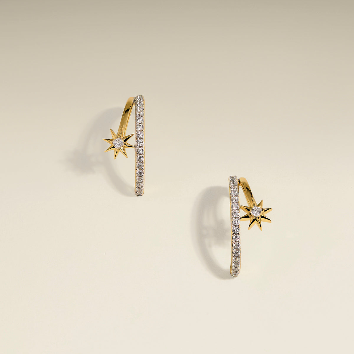 Cosmic Illusion Crystal Hoops in Gold-Astrid & Miyu