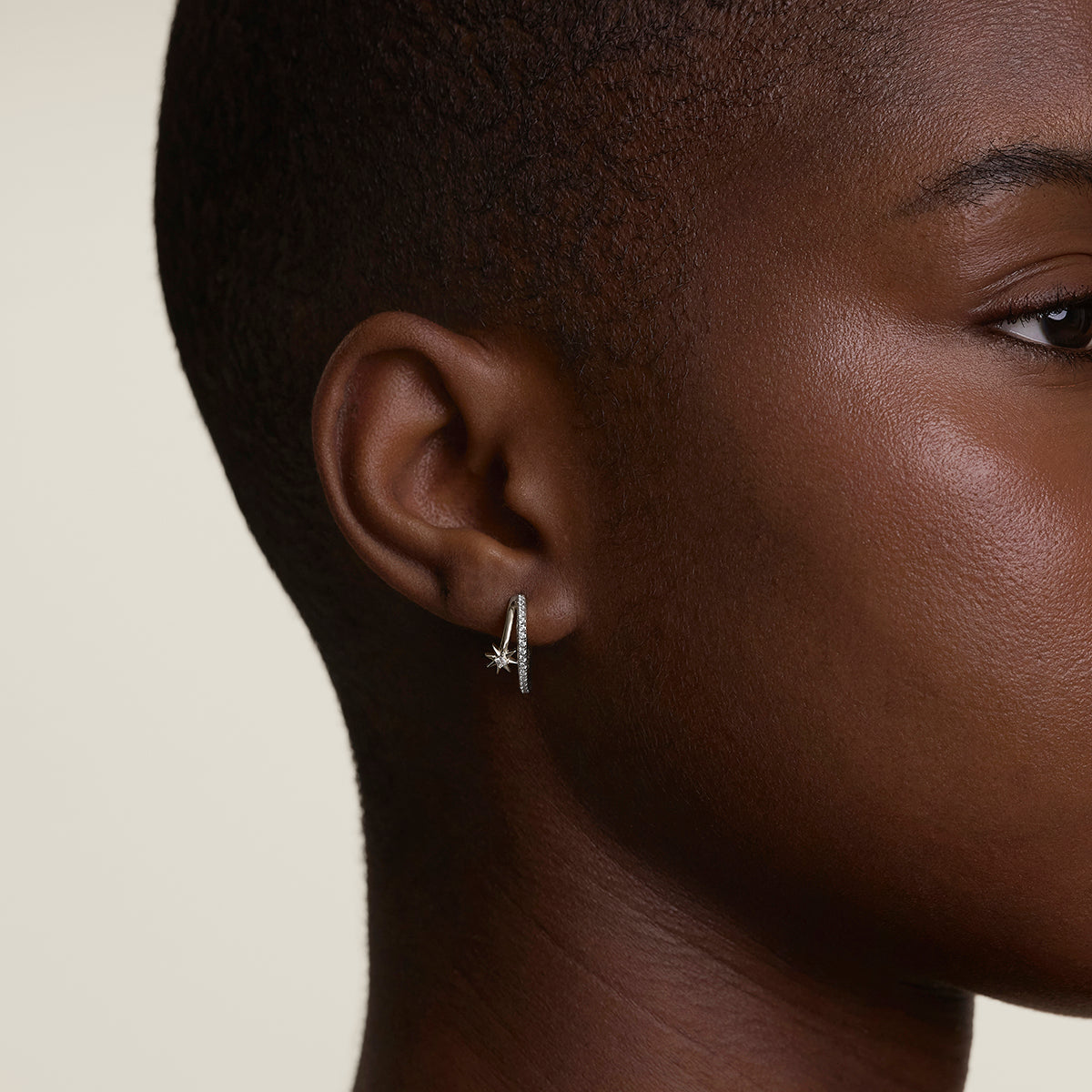 Cosmic Illusion Crystal Hoops in Silver-Astrid & Miyu