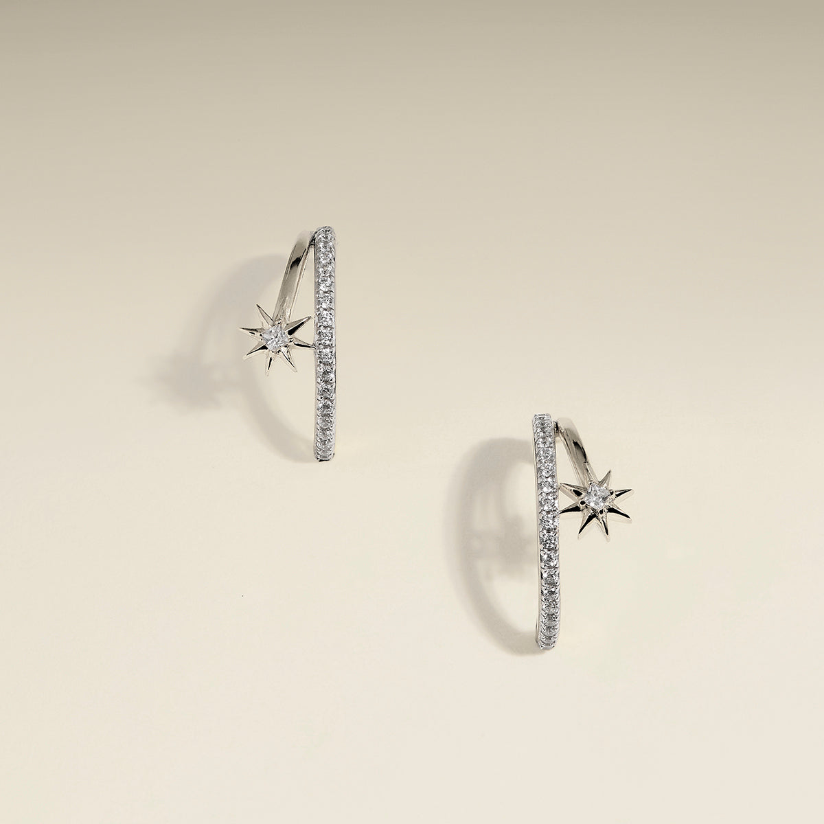 Cosmic Illusion Crystal Hoops in Silver-Astrid & Miyu