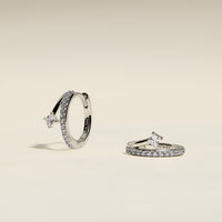 Pavé Crystal Illusion Huggies in Silver-Astrid & Miyu