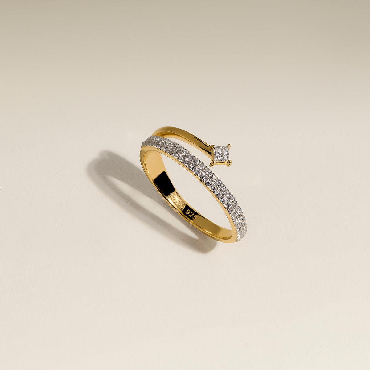 Pavé Crystal Illusion Ring in Gold-Astrid & Miyu