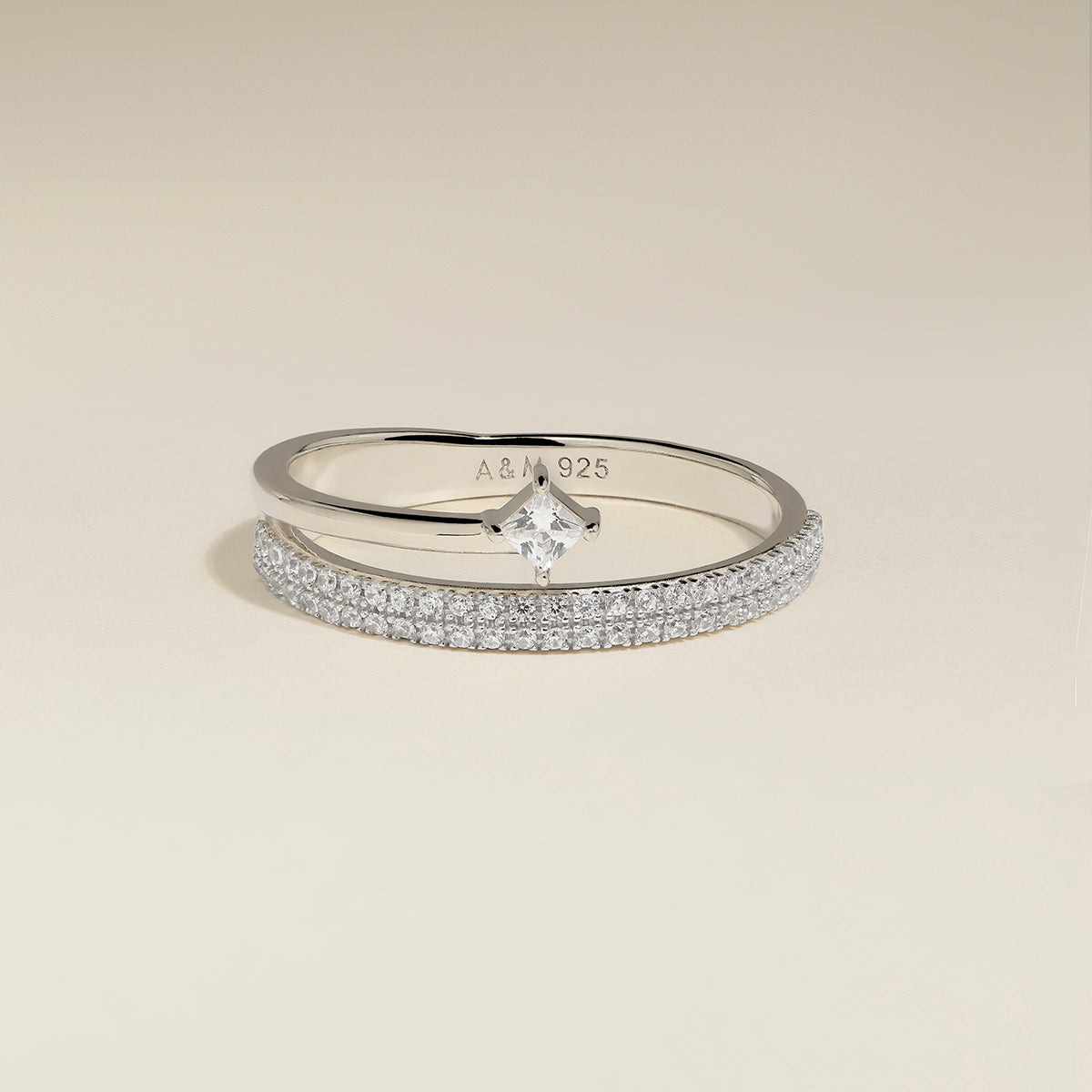 Pavé Crystal Illusion Ring in Silver-Astrid & Miyu