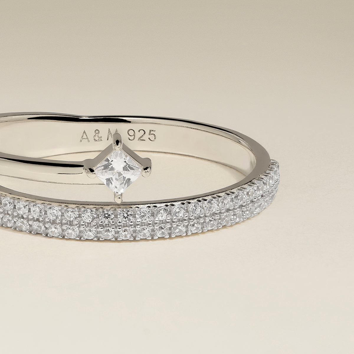 Pavé Crystal Illusion Ring in Silver-Astrid & Miyu