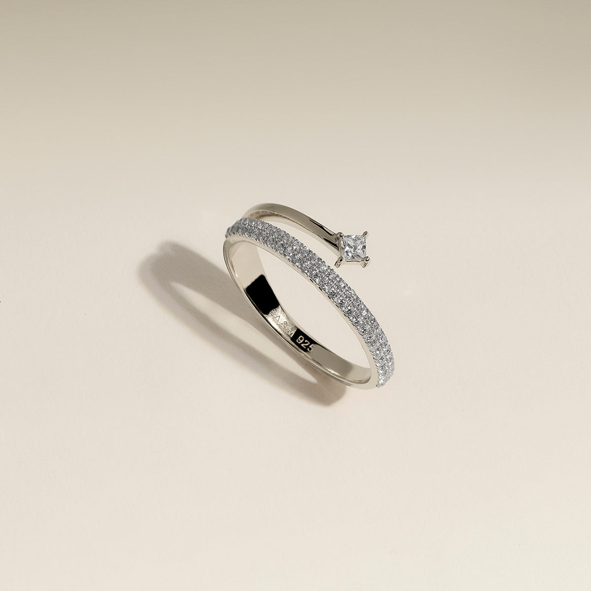 Pavé Crystal Illusion Ring in Silver-Astrid & Miyu