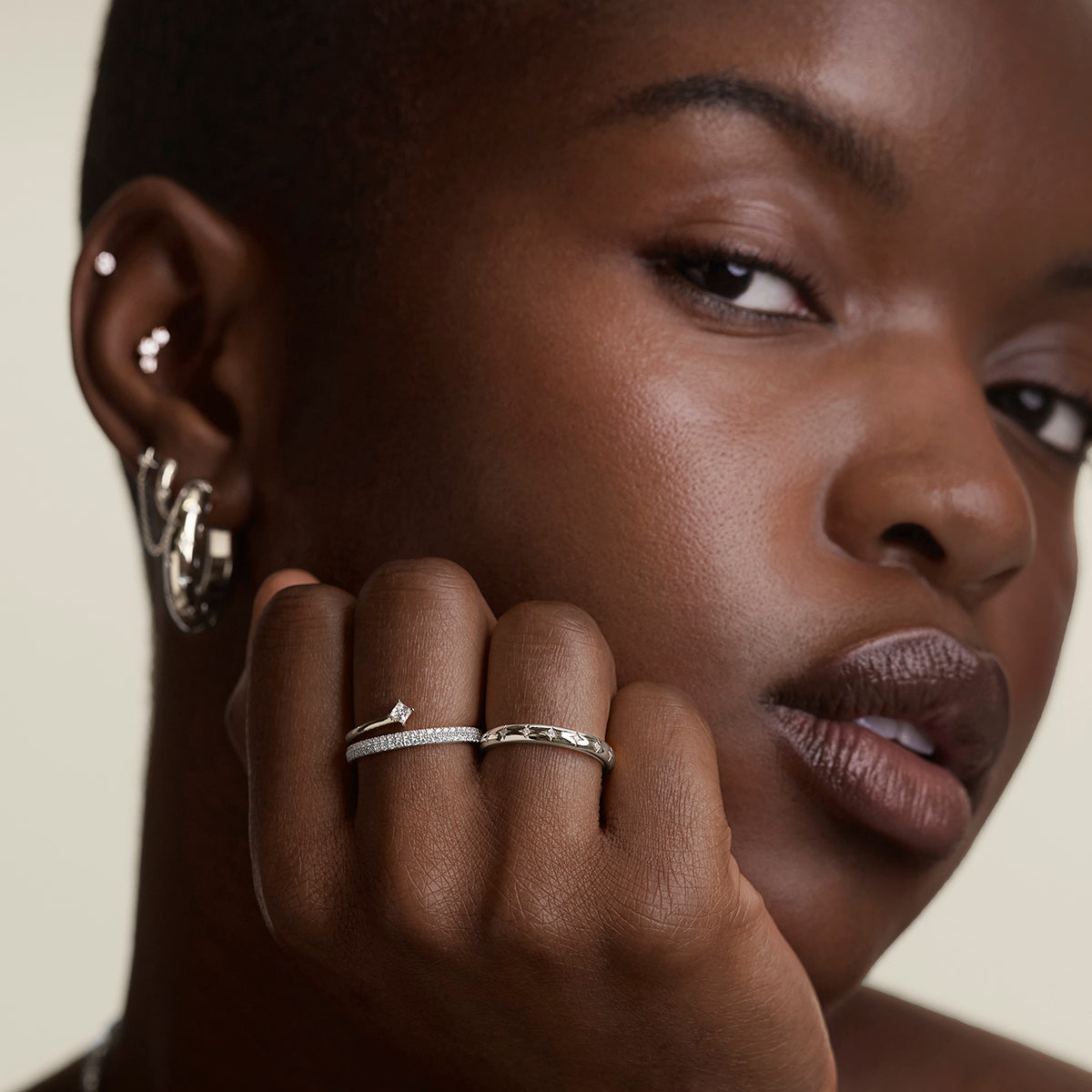 Pavé Crystal Illusion Ring in Silver-Astrid & Miyu