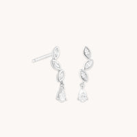 Earrings - Diamond Marquise Drop Studs in Solid White Gold - Stud Earrings - Astrid & Miyu