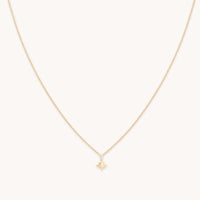 April White Topaz - White Topaz Star Pendant Necklace in Solid Gold - Pendant Necklaces - Astrid & Miyu