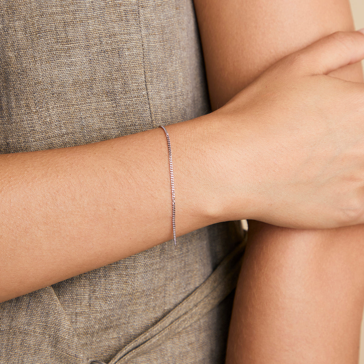 Bold Miyu Chain Bracelet in Solid White Gold-Astrid & Miyu