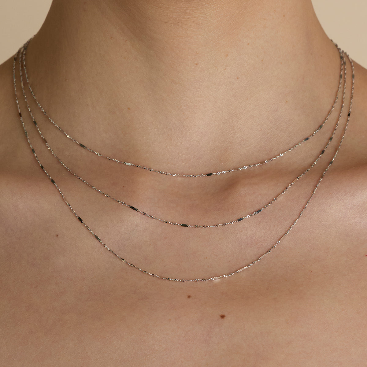 Astrid Story Chain Necklace in Solid White Gold-Astrid & Miyu