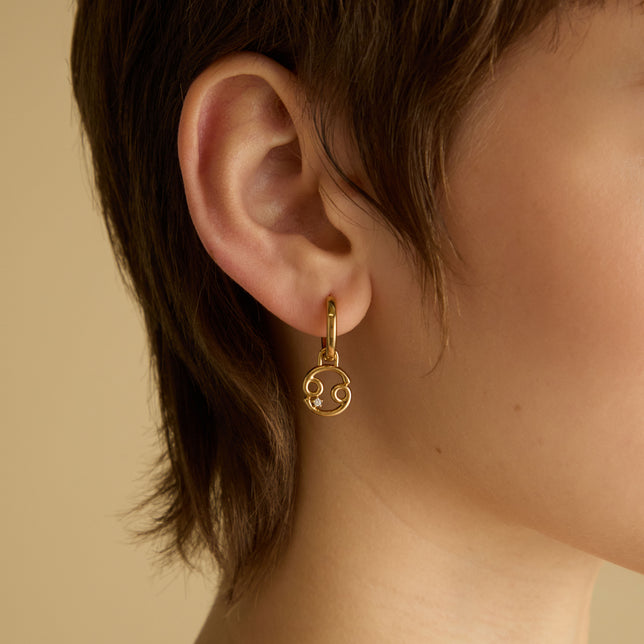 18k Gold Plated Jewellery - Cancer Zodiac Talisman Charm in Gold - Talisman Charm - Astrid & Miyu