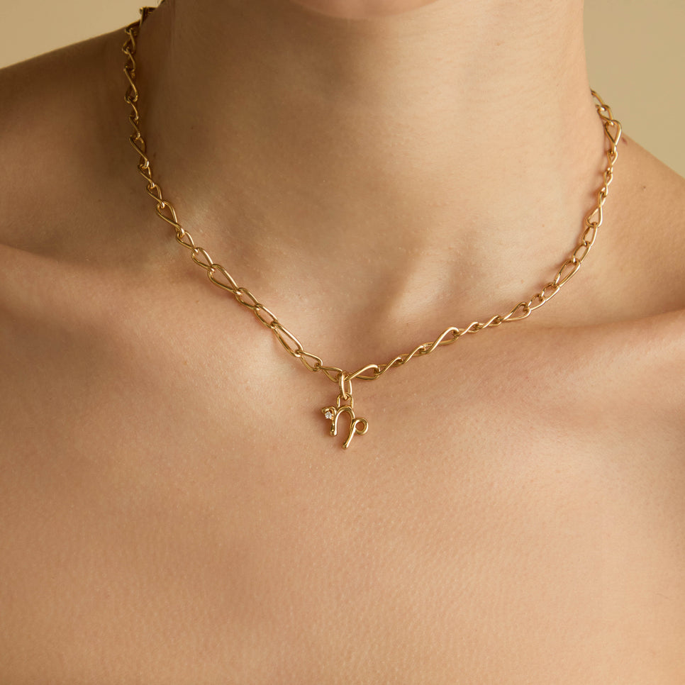 18k Gold Plated Jewellery - Capricorn Zodiac Talisman Charm in Gold - Talisman Charm - Astrid & Miyu
